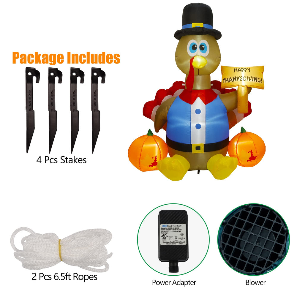 turkey with stakes and ropes for outdoor setup