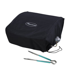 TURLIOARN 17" Griddle Cover front view with steak clips