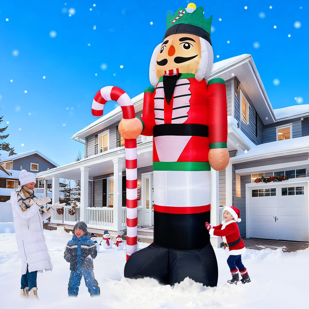 TURNMEON Christmas Inflatable Nutcracker with included ground stakes and ropes