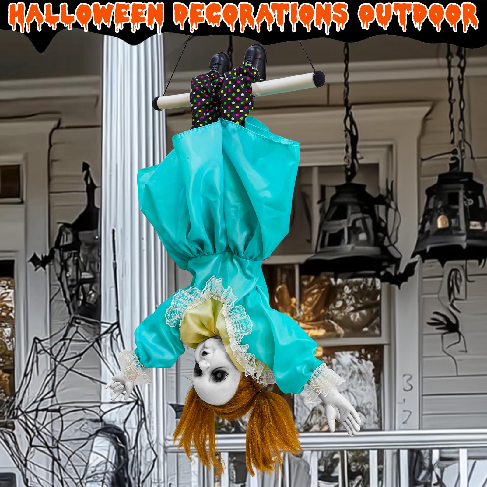 TURNMEON Halloween doll with swinging hand in motion