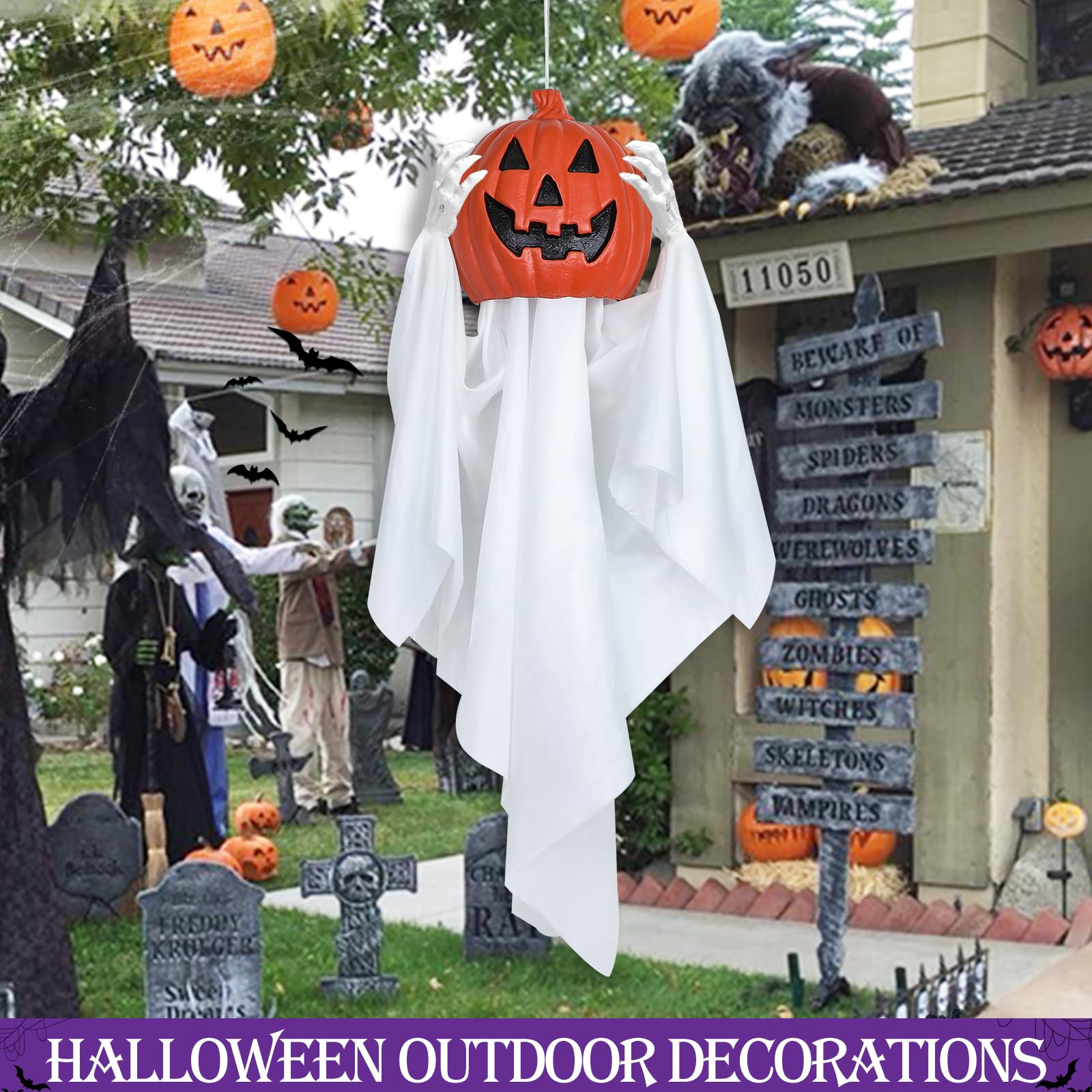TURNMEON Halloween ghost displayed on a porch