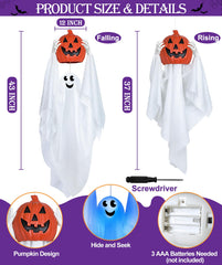 TURNMEON sound activated ghost glowing blue face