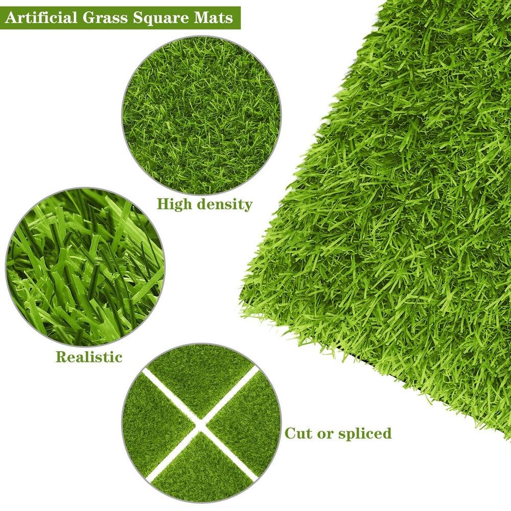TURSTIN artificial grass tiles displayed in a garden
