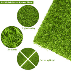 TURSTIN artificial grass tiles displayed in a garden