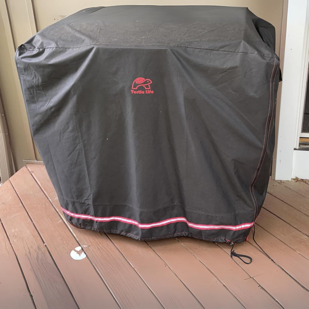 Turtle Life BBQ Grill Cover 46 Inch on a grill