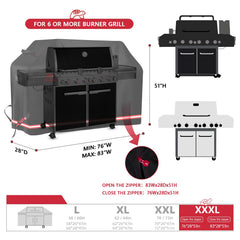 Turtle Life BBQ Grill Cover side view with handles