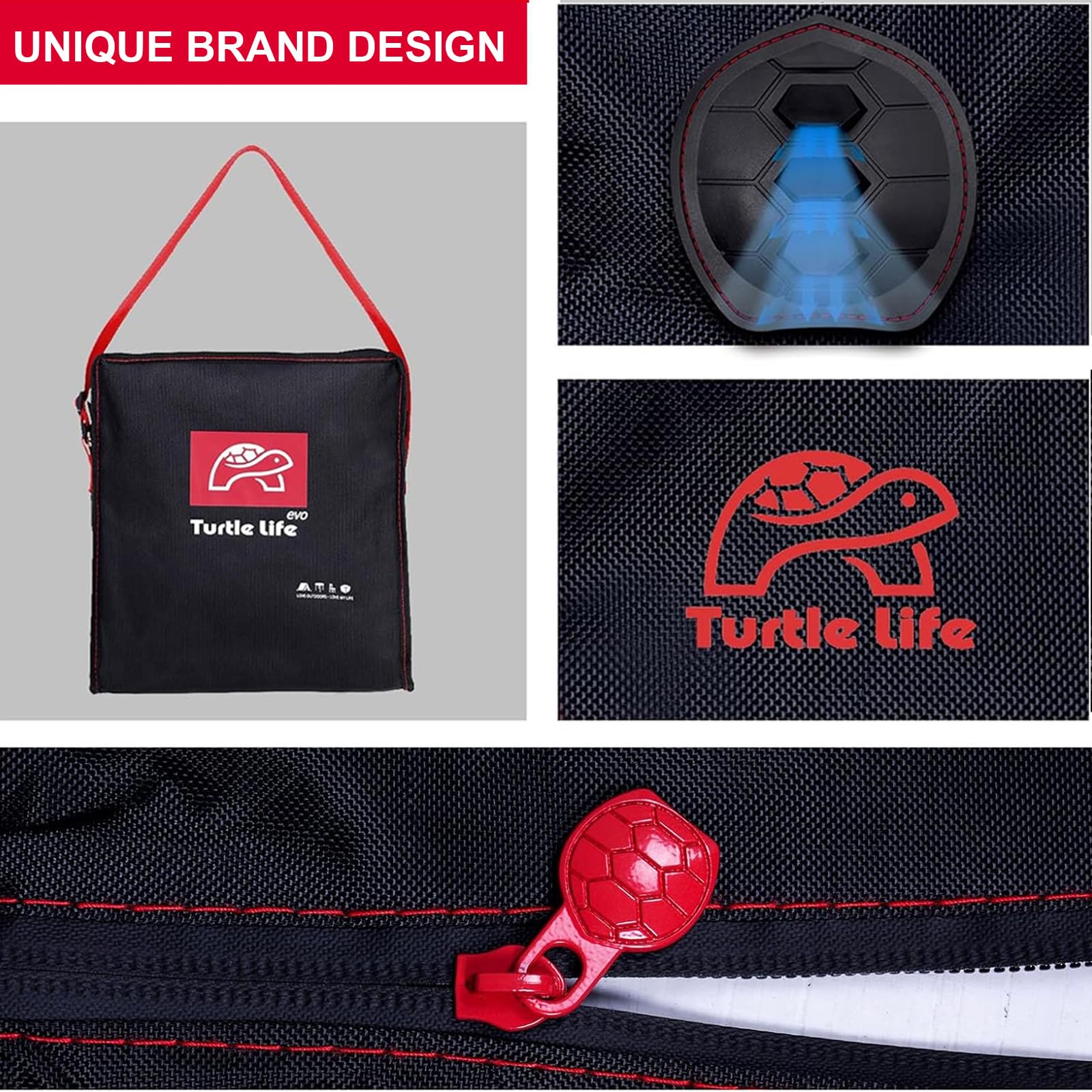Turtle Life Patio Chair Cover folded in storage bag