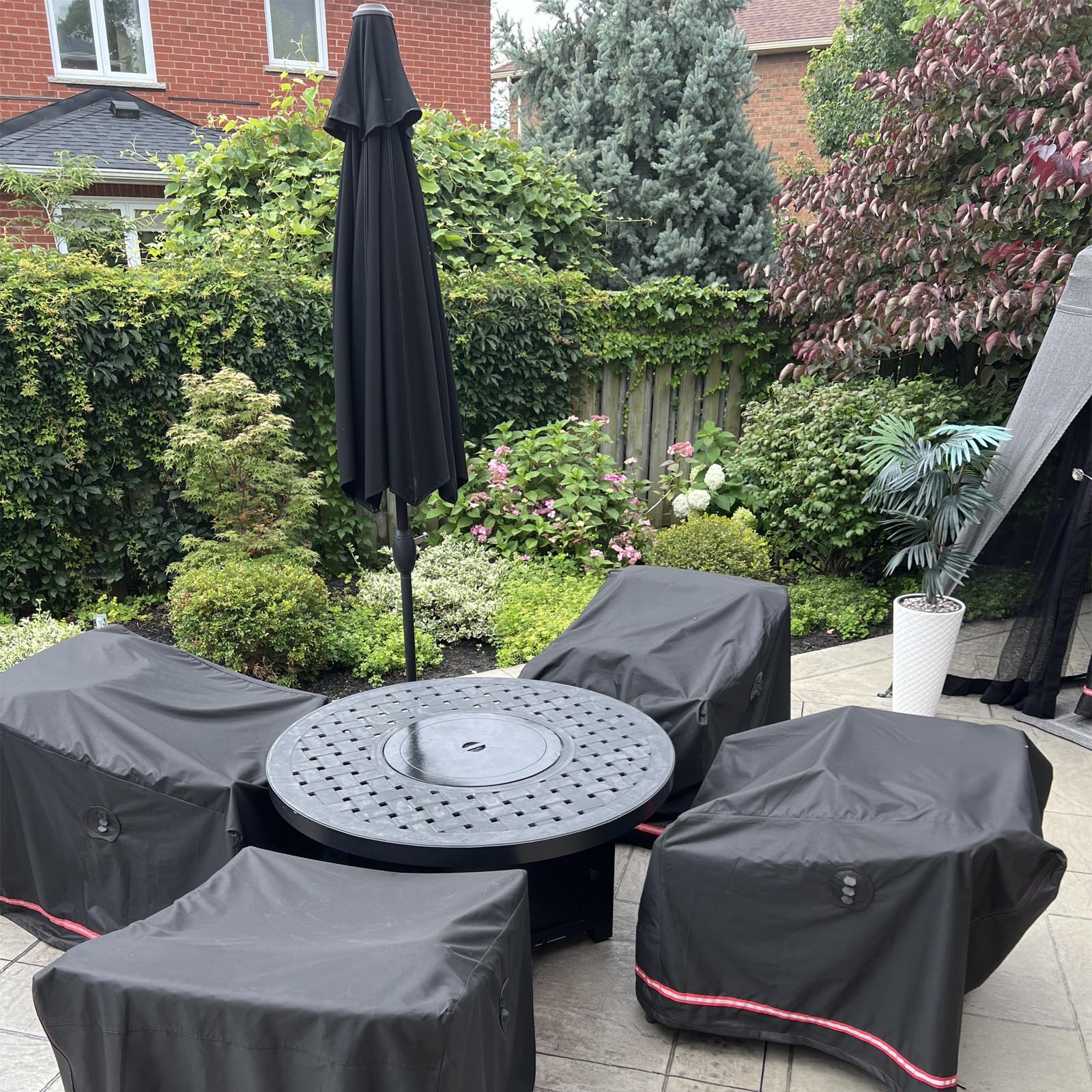 Turtle Life Patio Chair Cover showing waterproof material