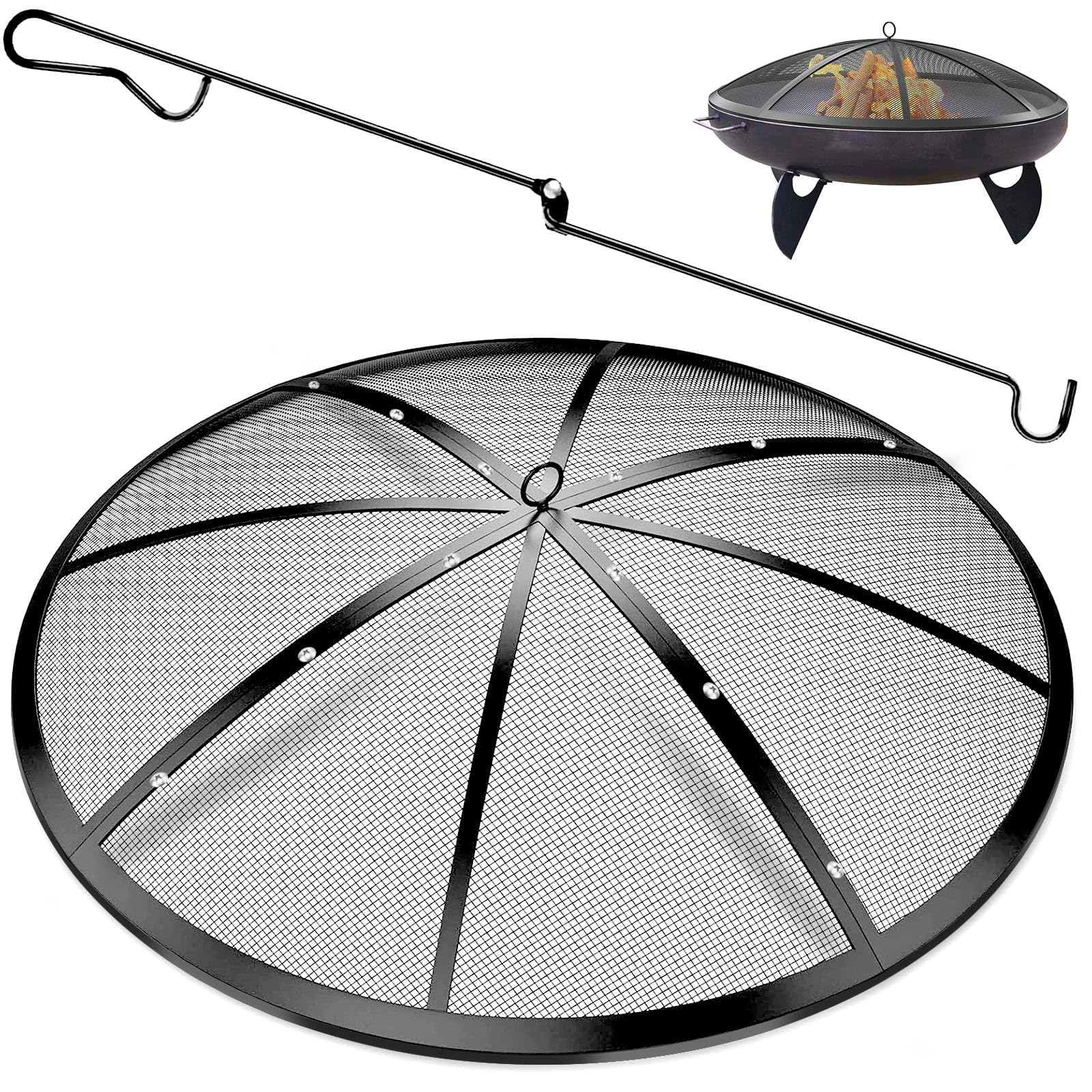 TUSGENK Fire Pit Spark Screen 22 Inch front view