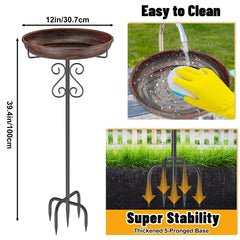 TUSPEU Bird Bath with 5-pronged base close-up