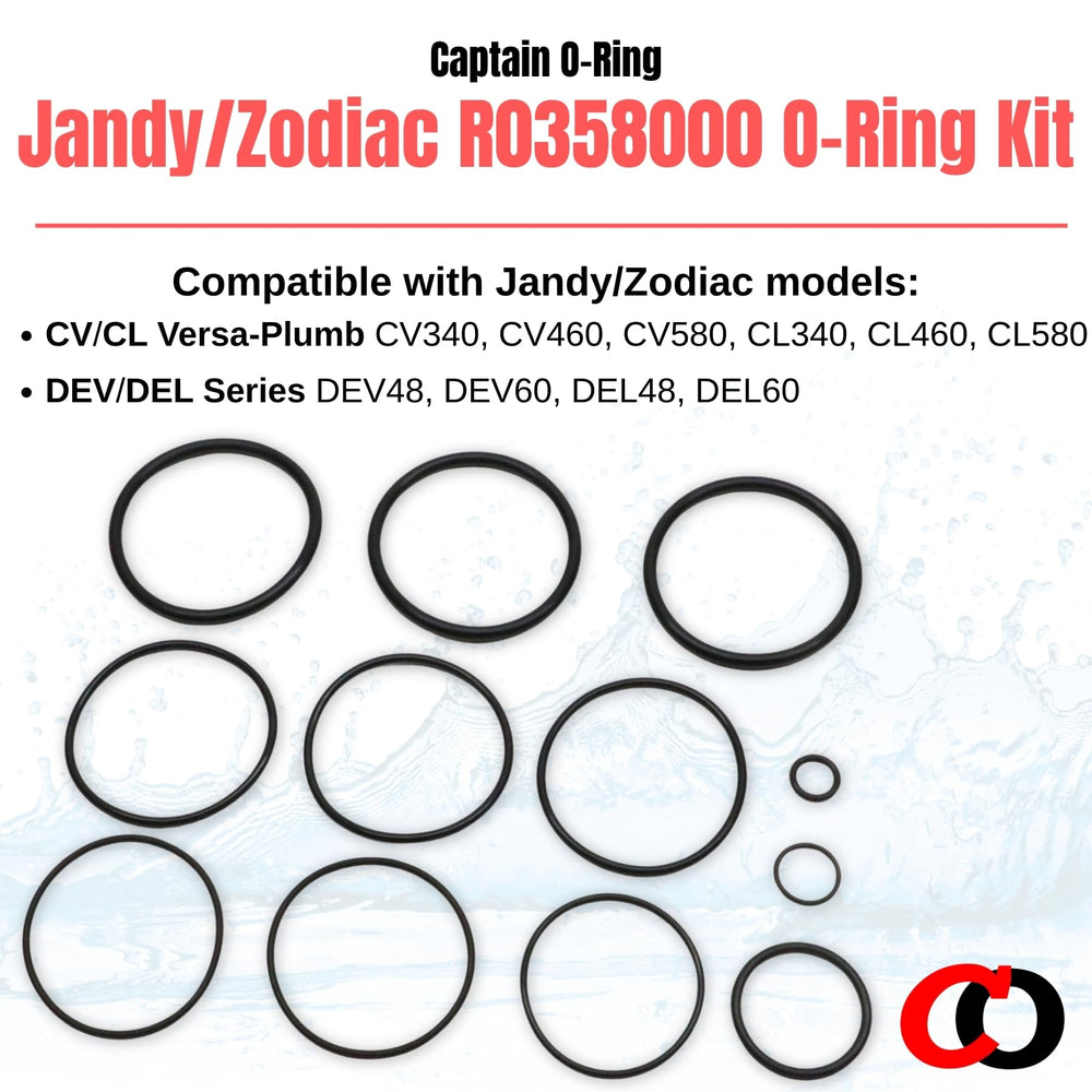 Twelve black synthetic rubber o-rings from Captain O-Ring kit