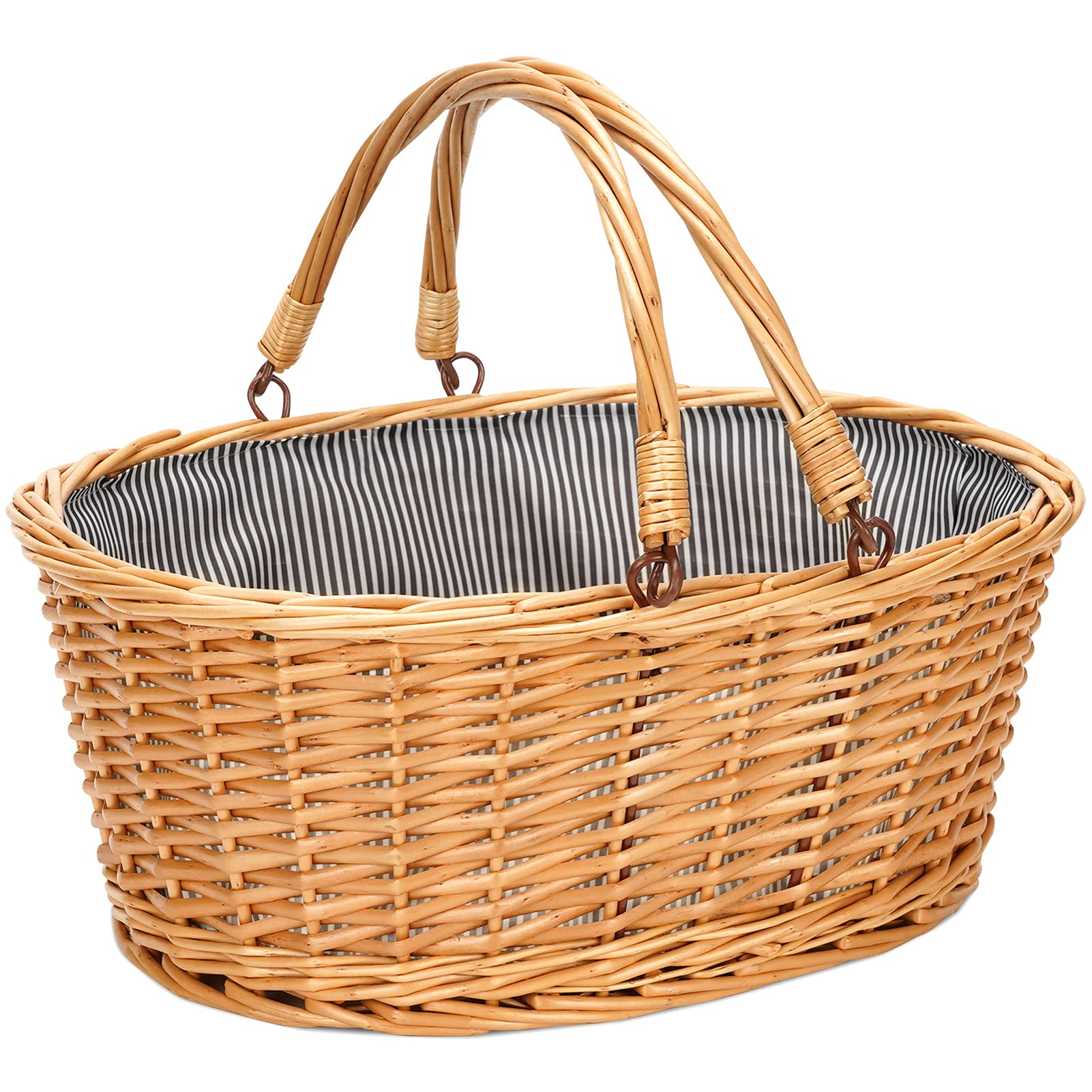TwentyNext large wicker basket front view with grey finish