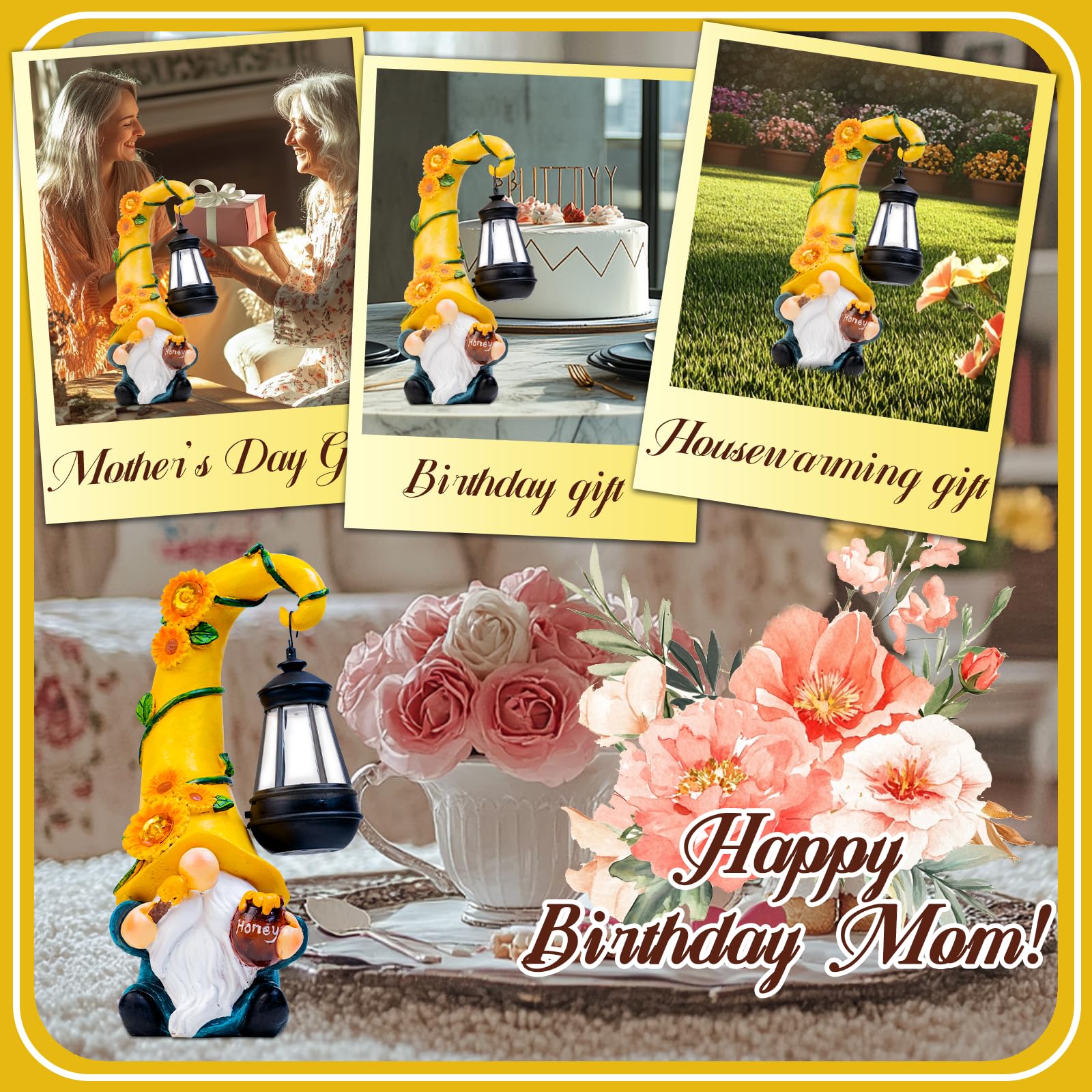 twinbling Garden Gnome Statue in garden setting
