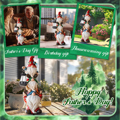 twinbling large multicolor garden gnome statue in garden setting