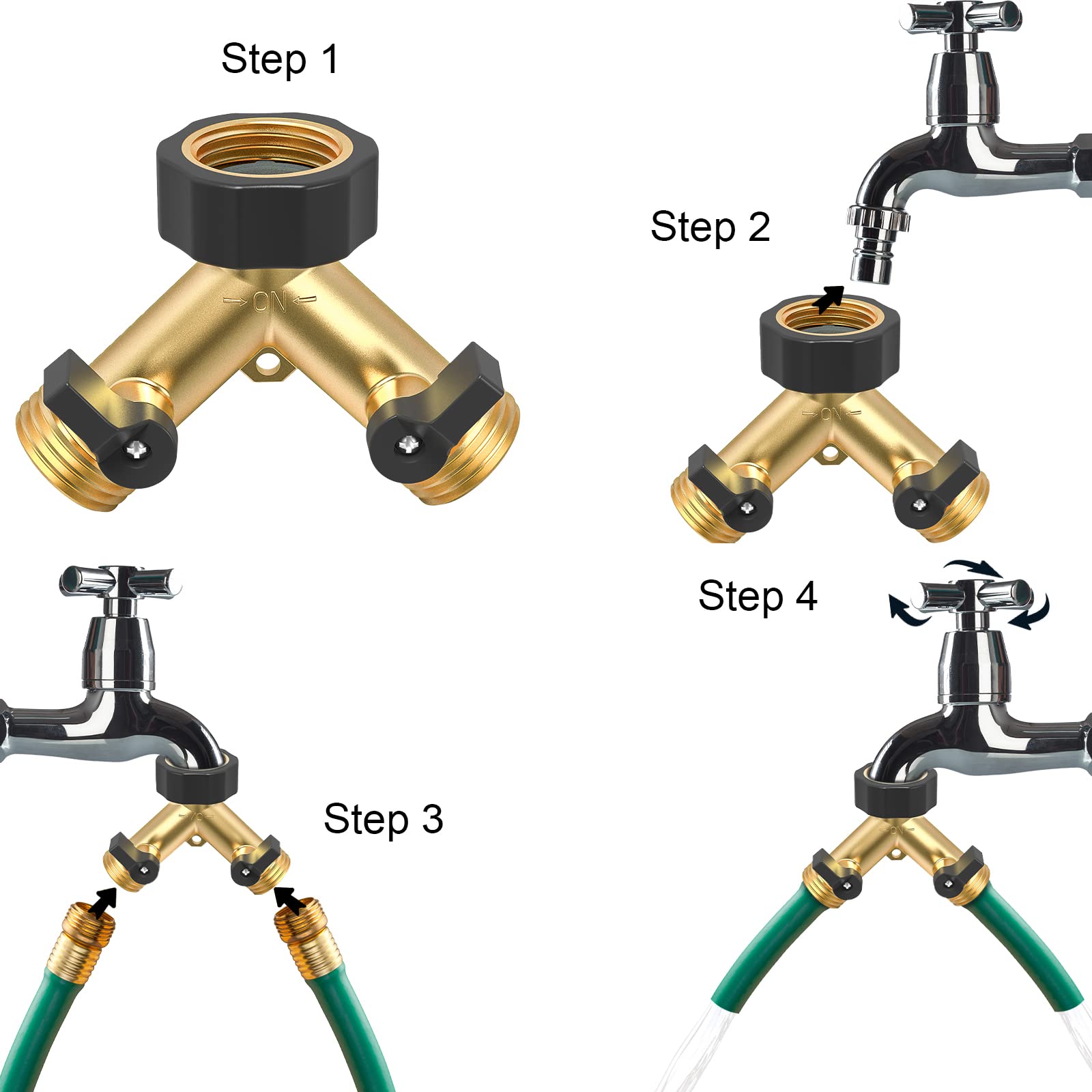 Twinkle Star 2 Way Garden Hose Splitter packaging details