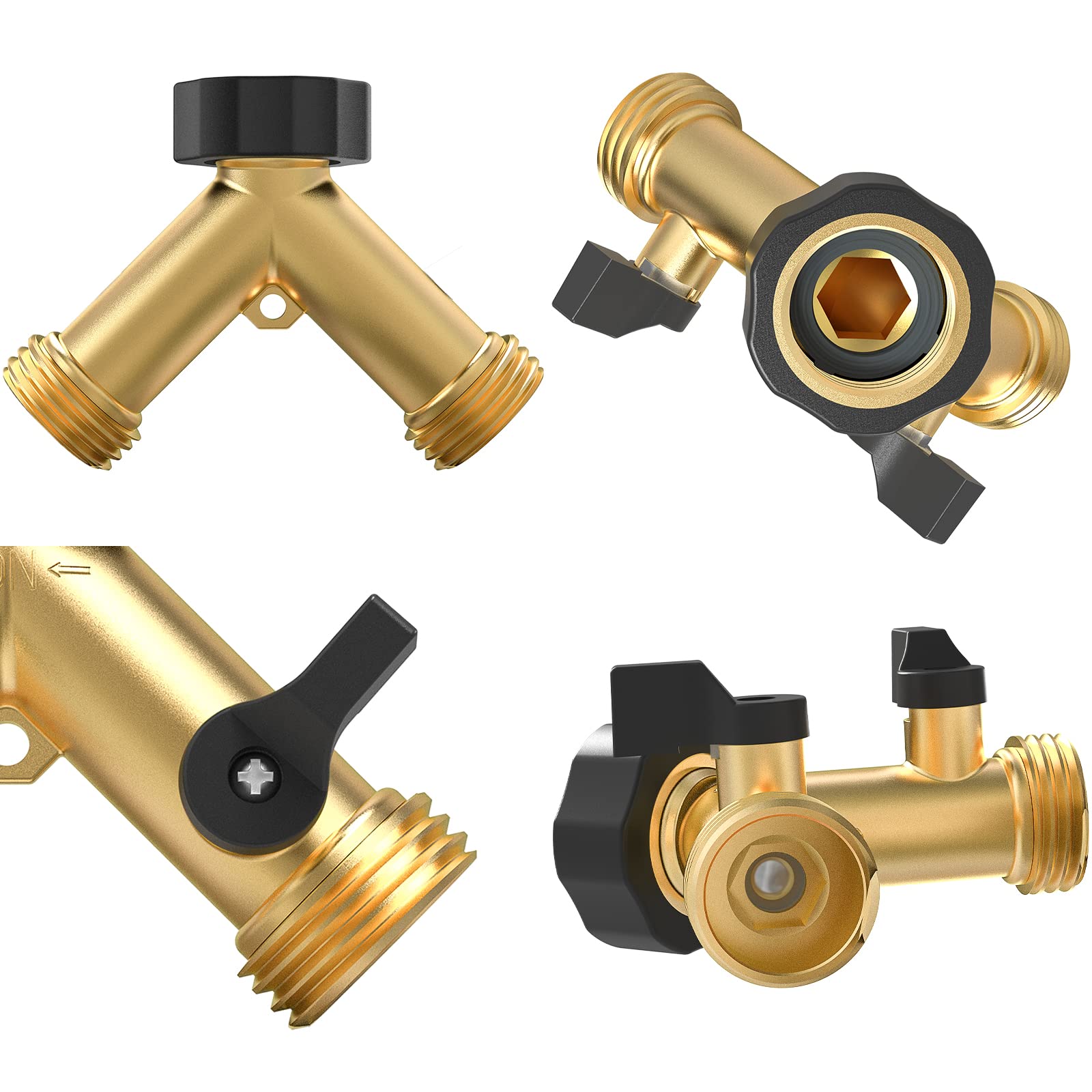 Twinkle Star 2 Way Garden Hose Splitter with adjustable handle