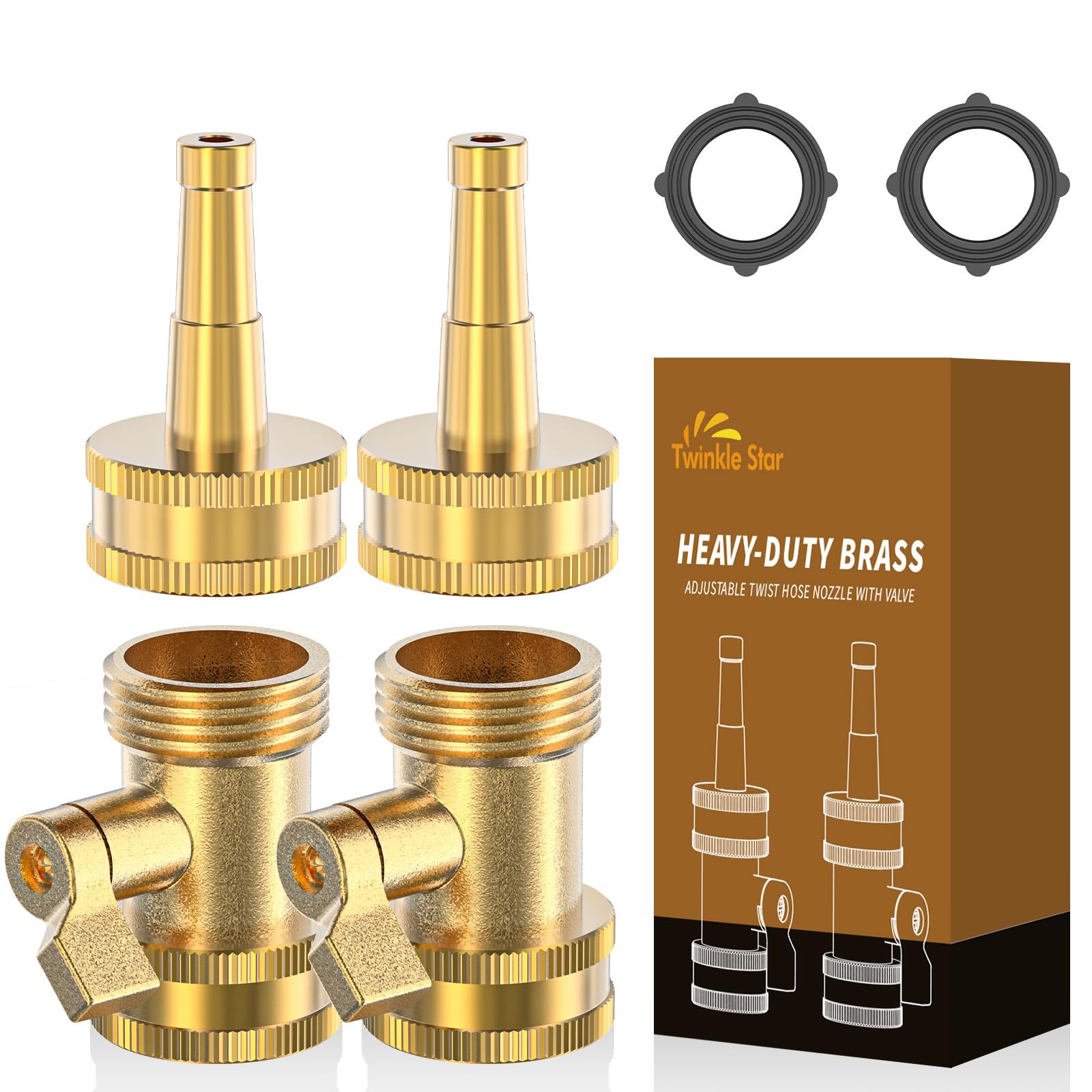 Twinkle Star Brass Hose Jet Nozzle front view