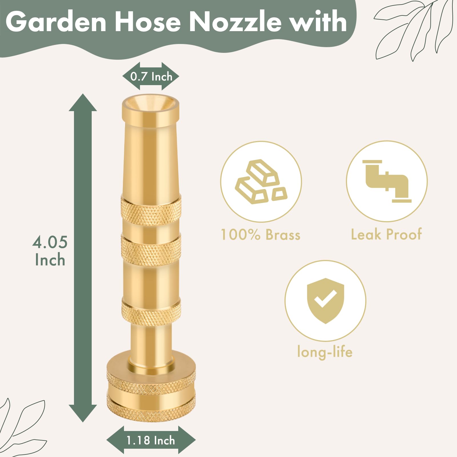 Twinkle Star garden hose nozzle side view showing adjustable spray settings