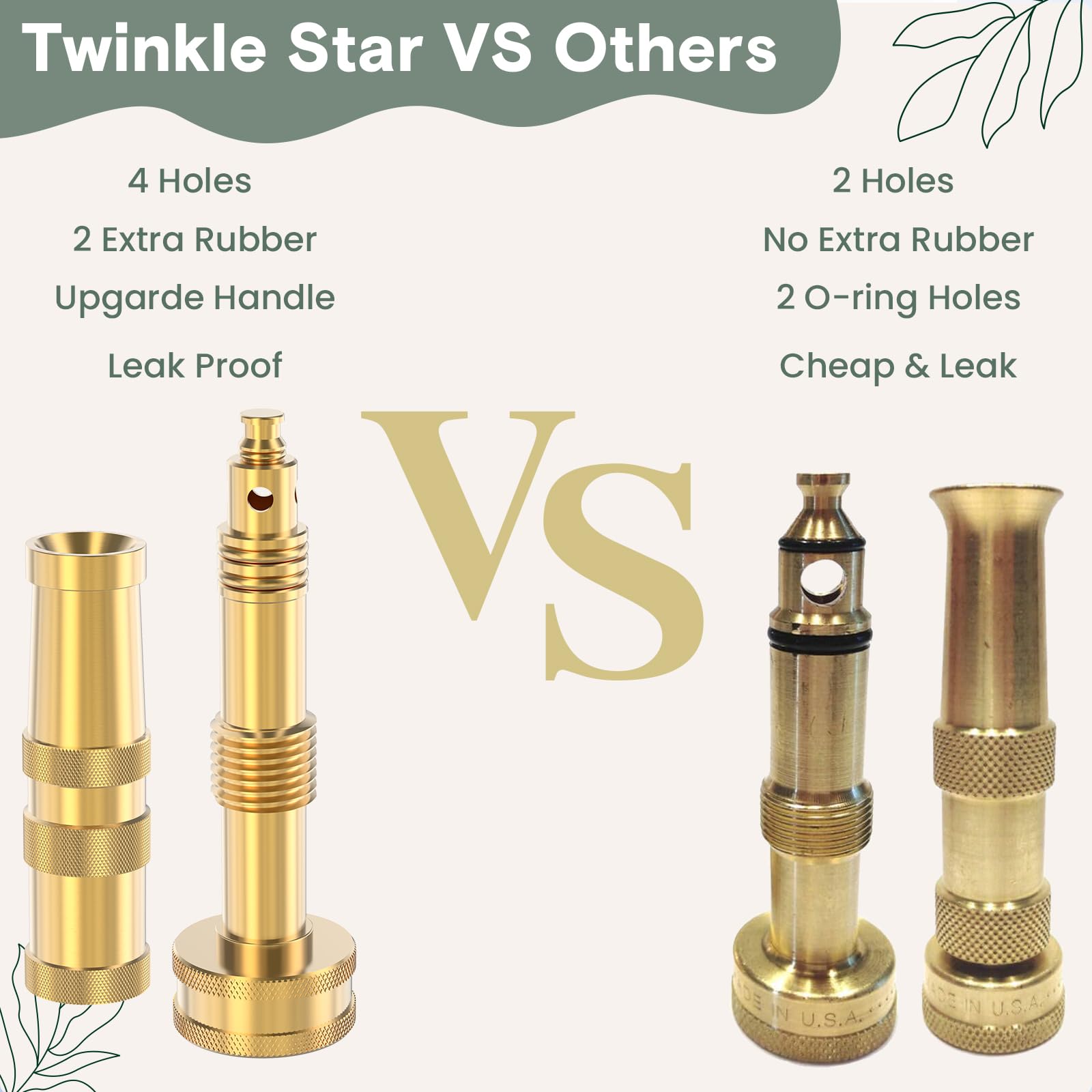 Twinkle Star garden hose nozzle with 3/4 inch GHT fitting