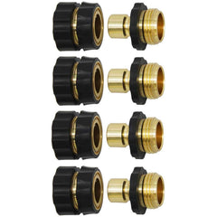 Twinkle Star Garden Hose Quick Connector Set, 4 pieces with rubber washers