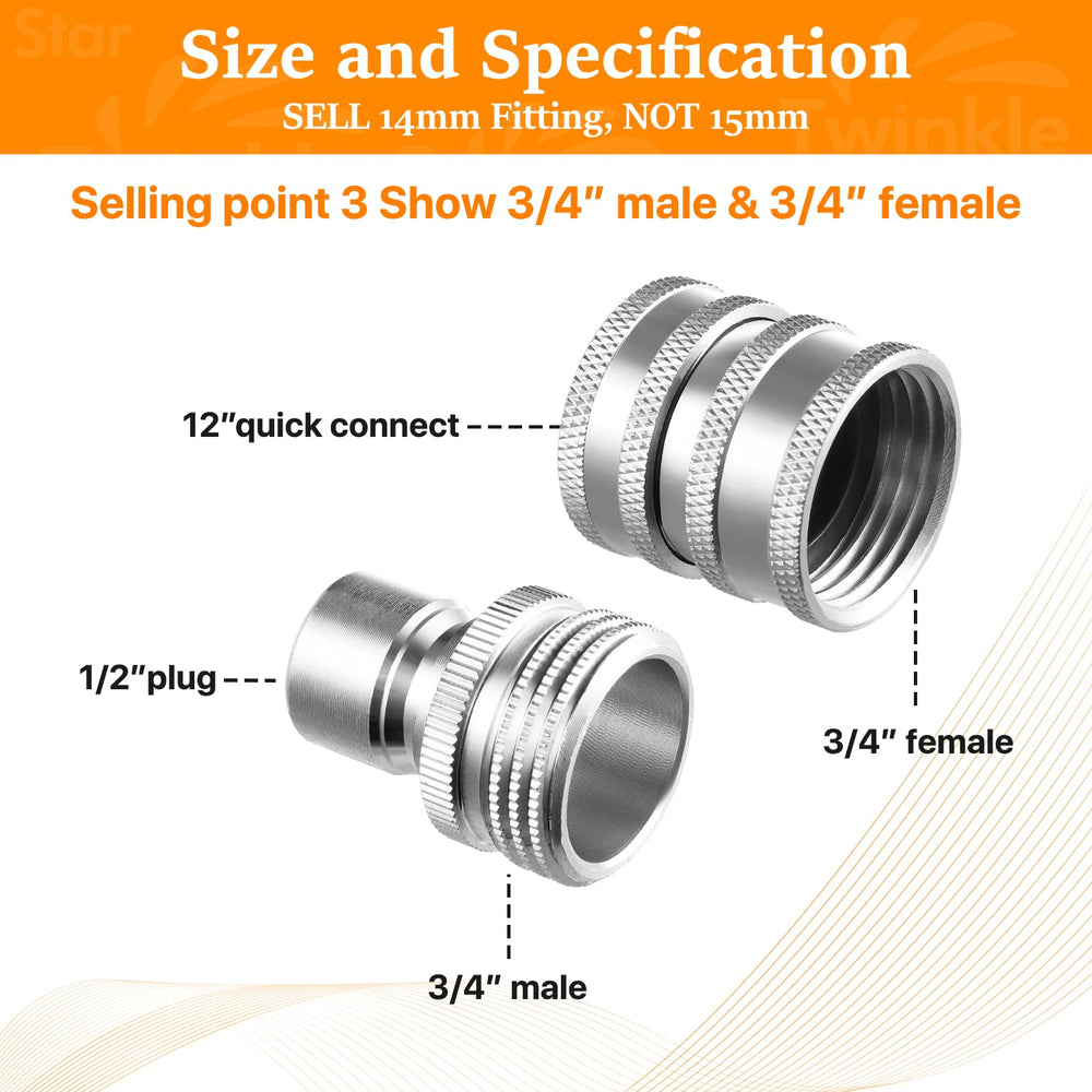 Twinkle Star Pressure Washer Adapter Set with specifications displayed