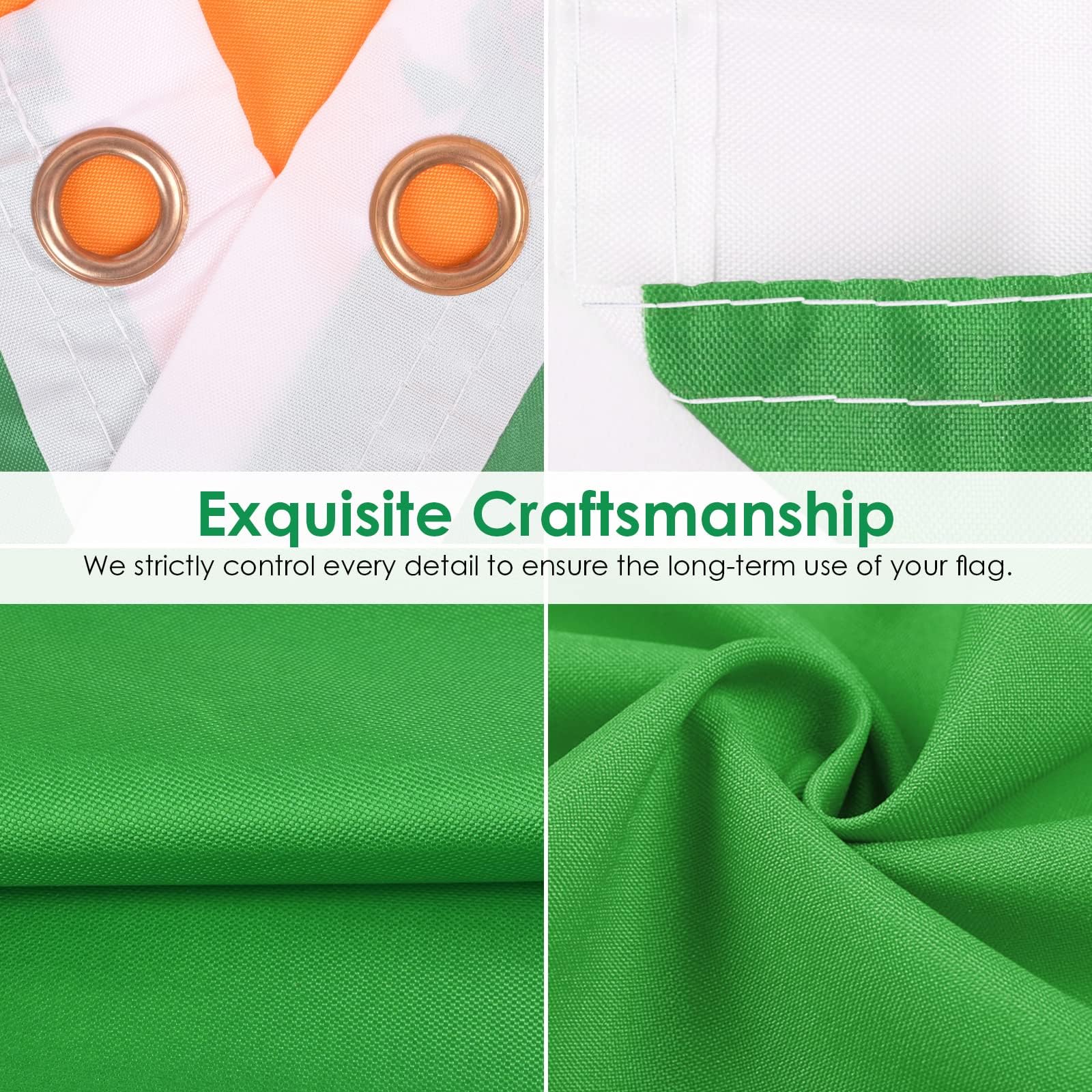 Two AhfuLife Irish Flags 3x5 ft displayed outdoors