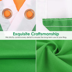 Two AhfuLife Irish Flags 3x5 ft displayed outdoors