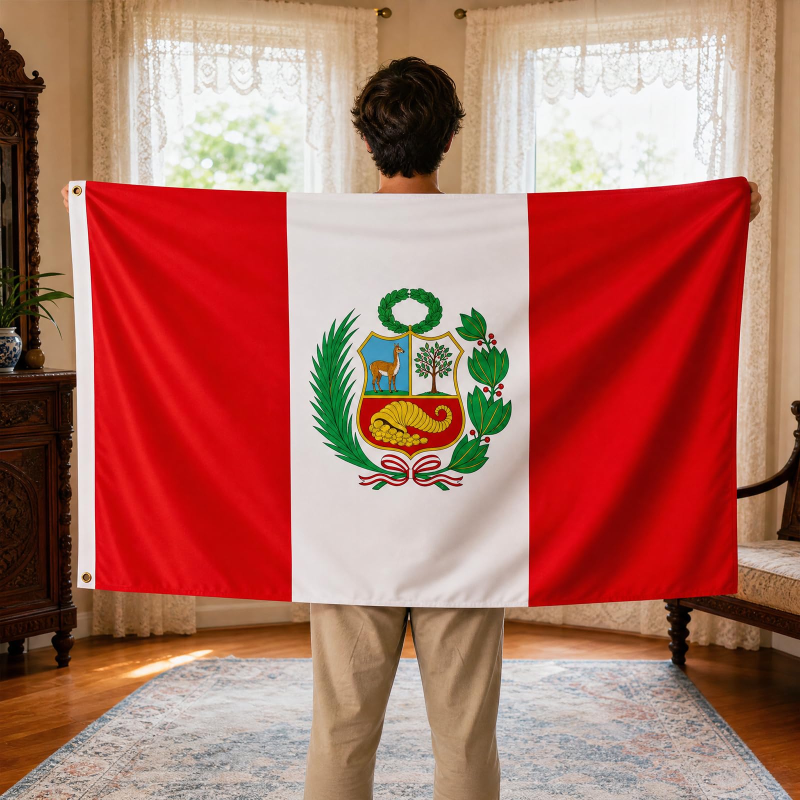 Two AhfuLife Peru Flags side by side for comparison