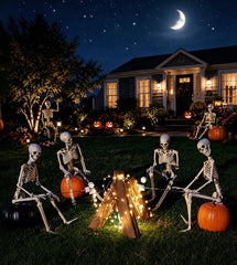 Two Aimeiar skeletons posed for Halloween decoration