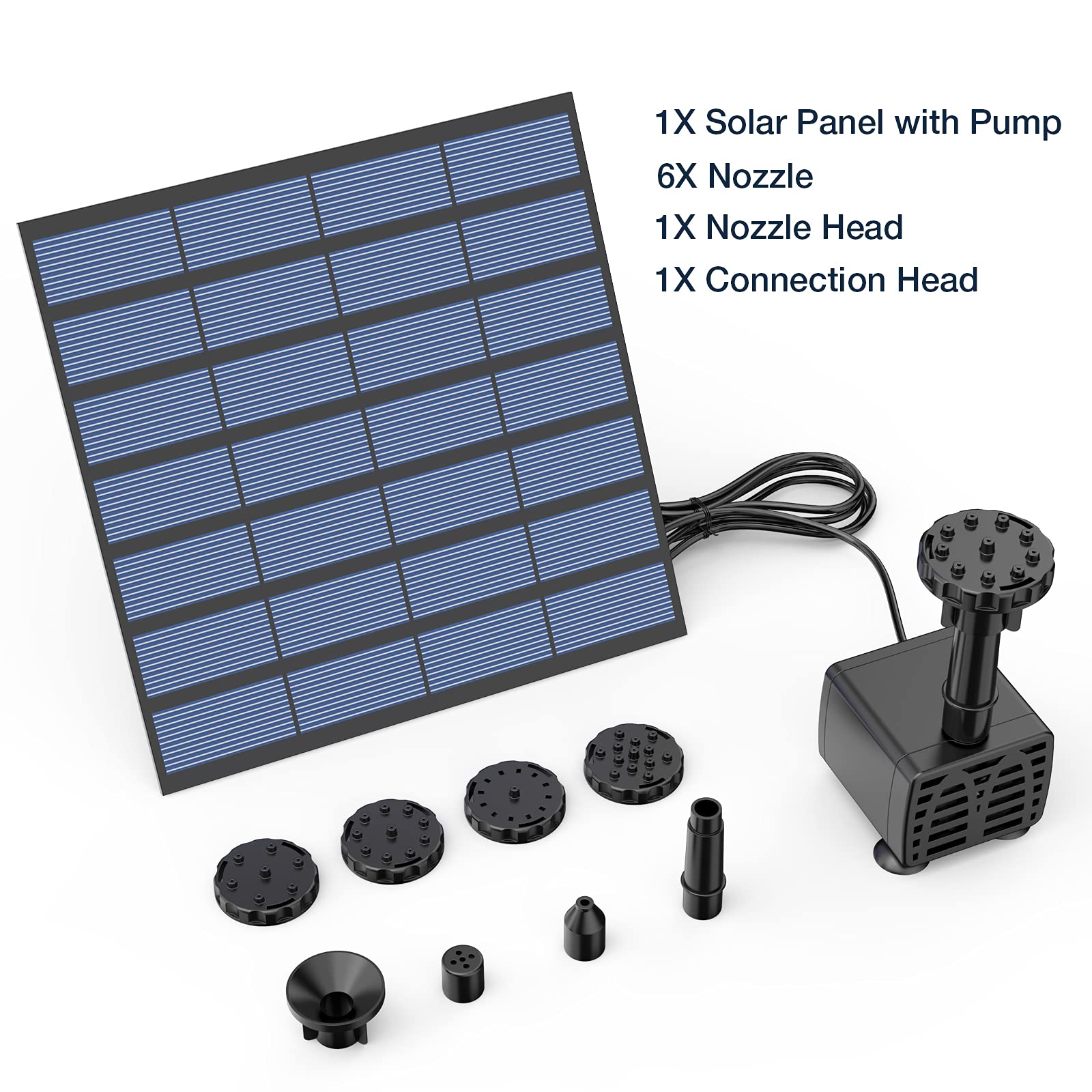 Two AISITIN Solar Fountain Pumps side by side