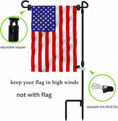 Two Akeydeco flag poles with garden flags attached