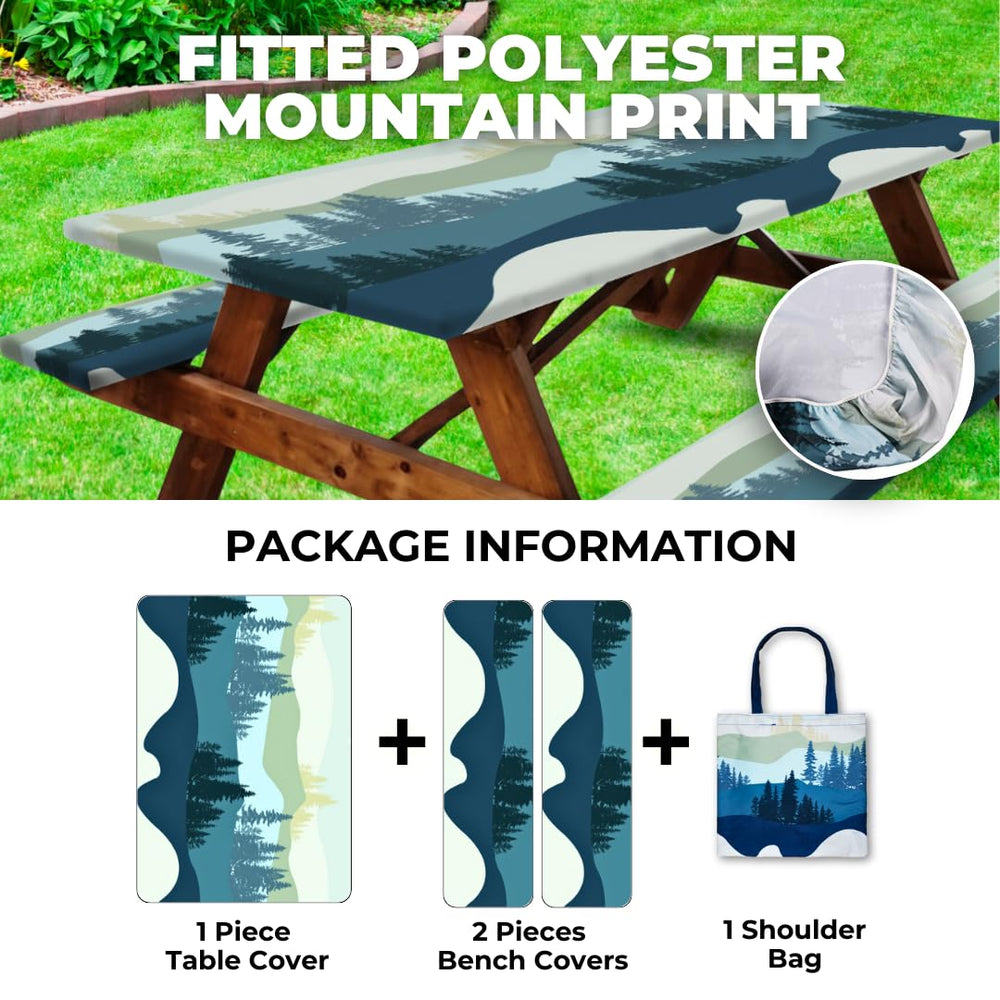 Two bench covers from RNOONY picnic table cover set