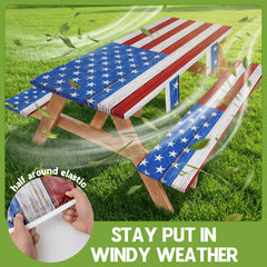 Two bench covers included with picnic table cover set