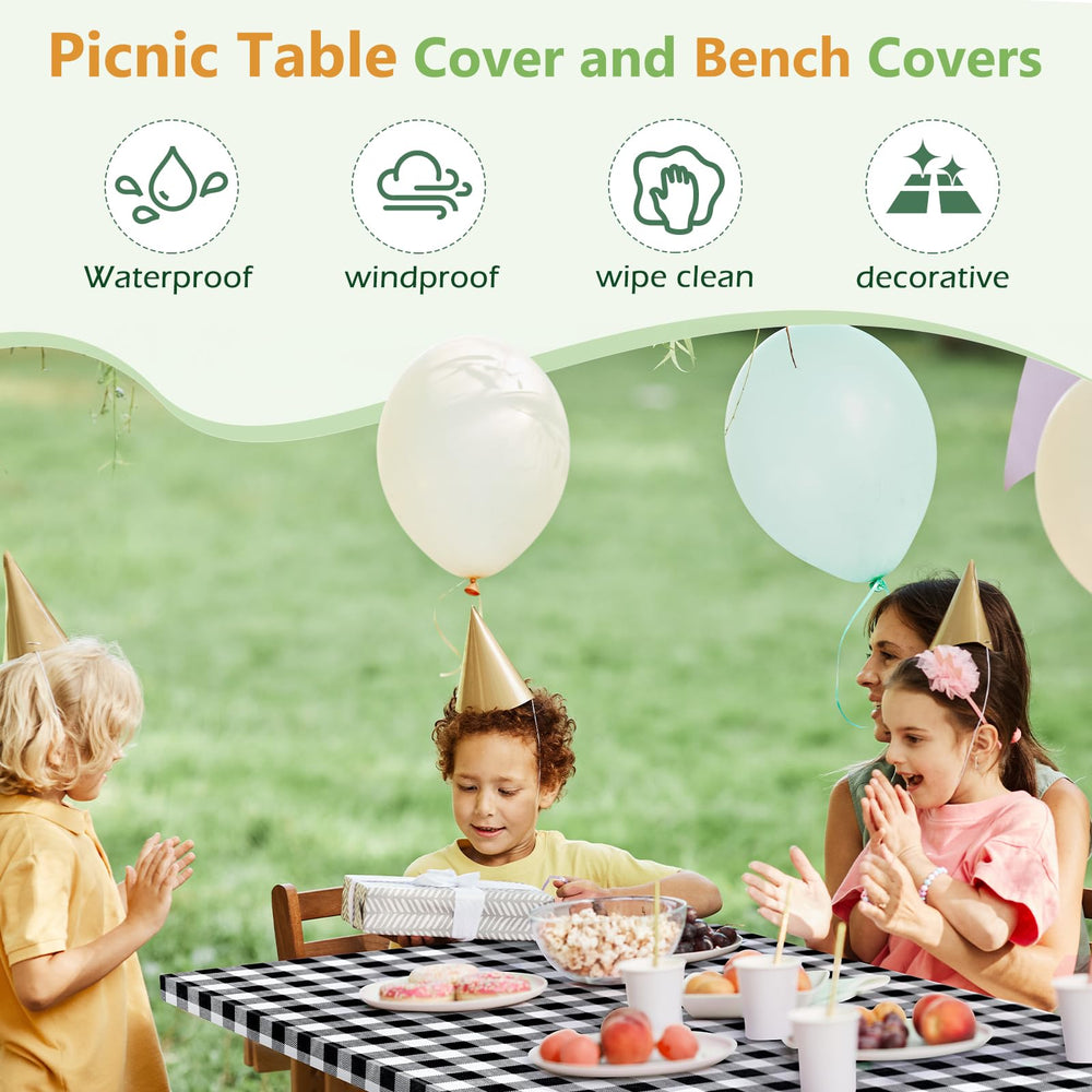 Two bench covers of Nimalpal picnic table cover set