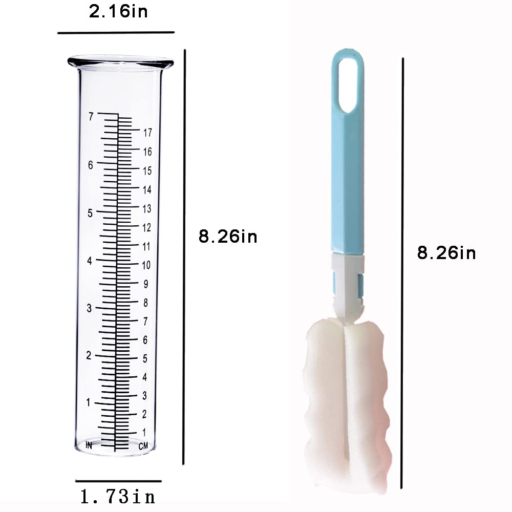 Two BIUWING rain gauge tubes with cleaning brush