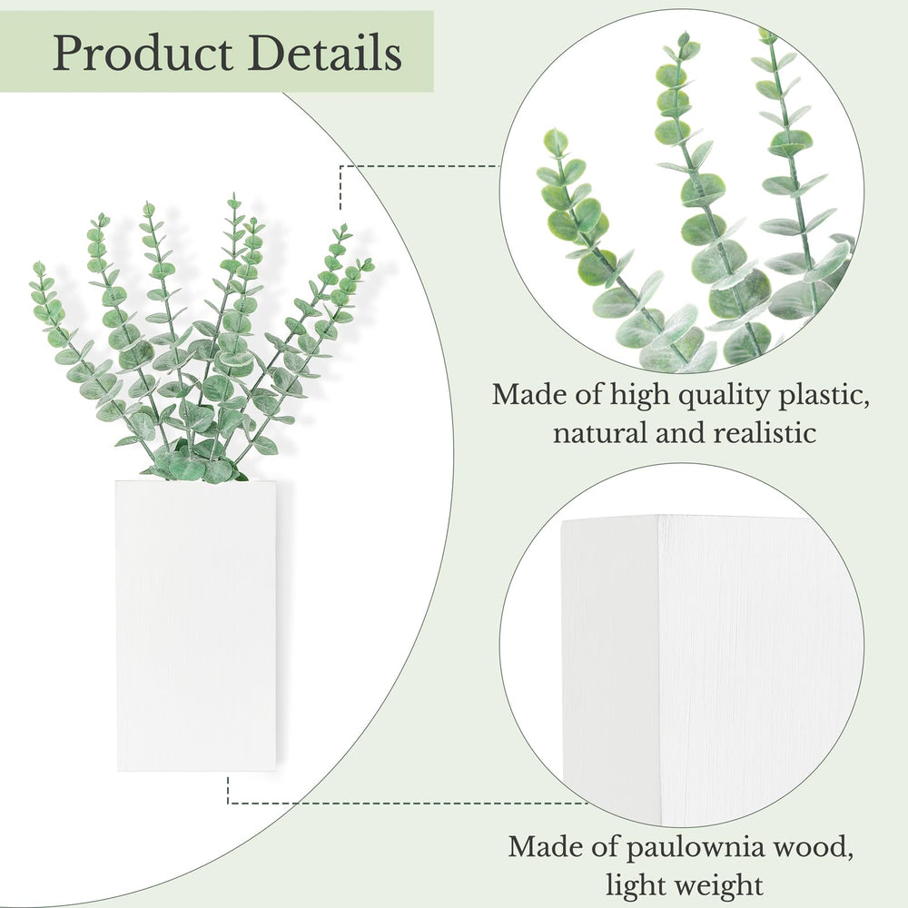 Two Dahey wall planters displayed with fake plants