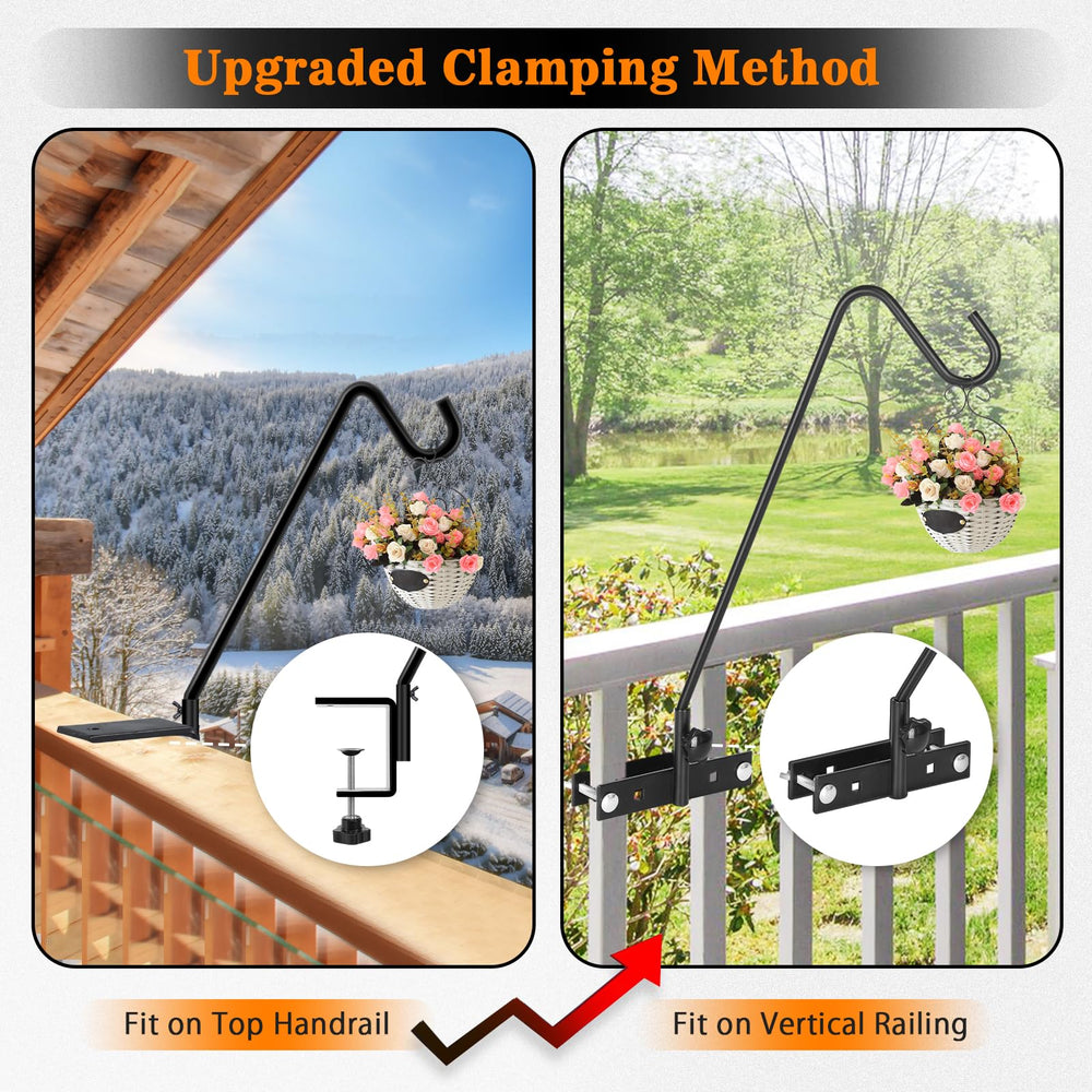 Two FEED GARDEN Adjustable Deck Hooks displayed together