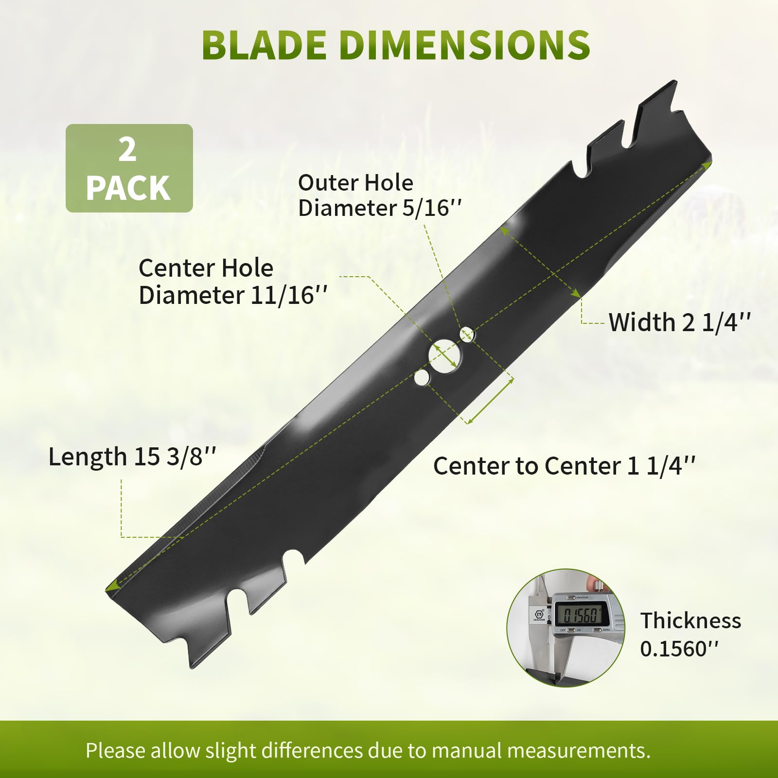 Two Fourtry Mulching Blades 120-9500-03 in packaging