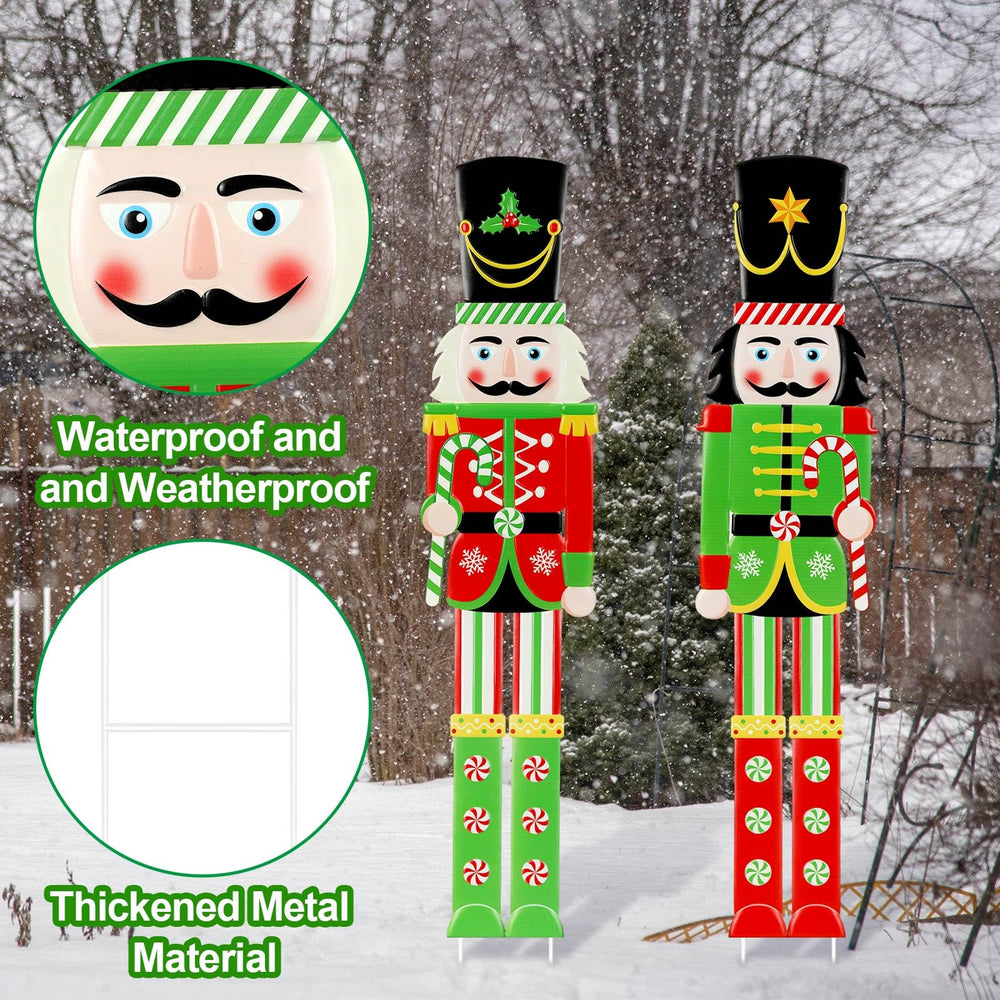 Two Gisafai Nutcracker yard signs displayed together