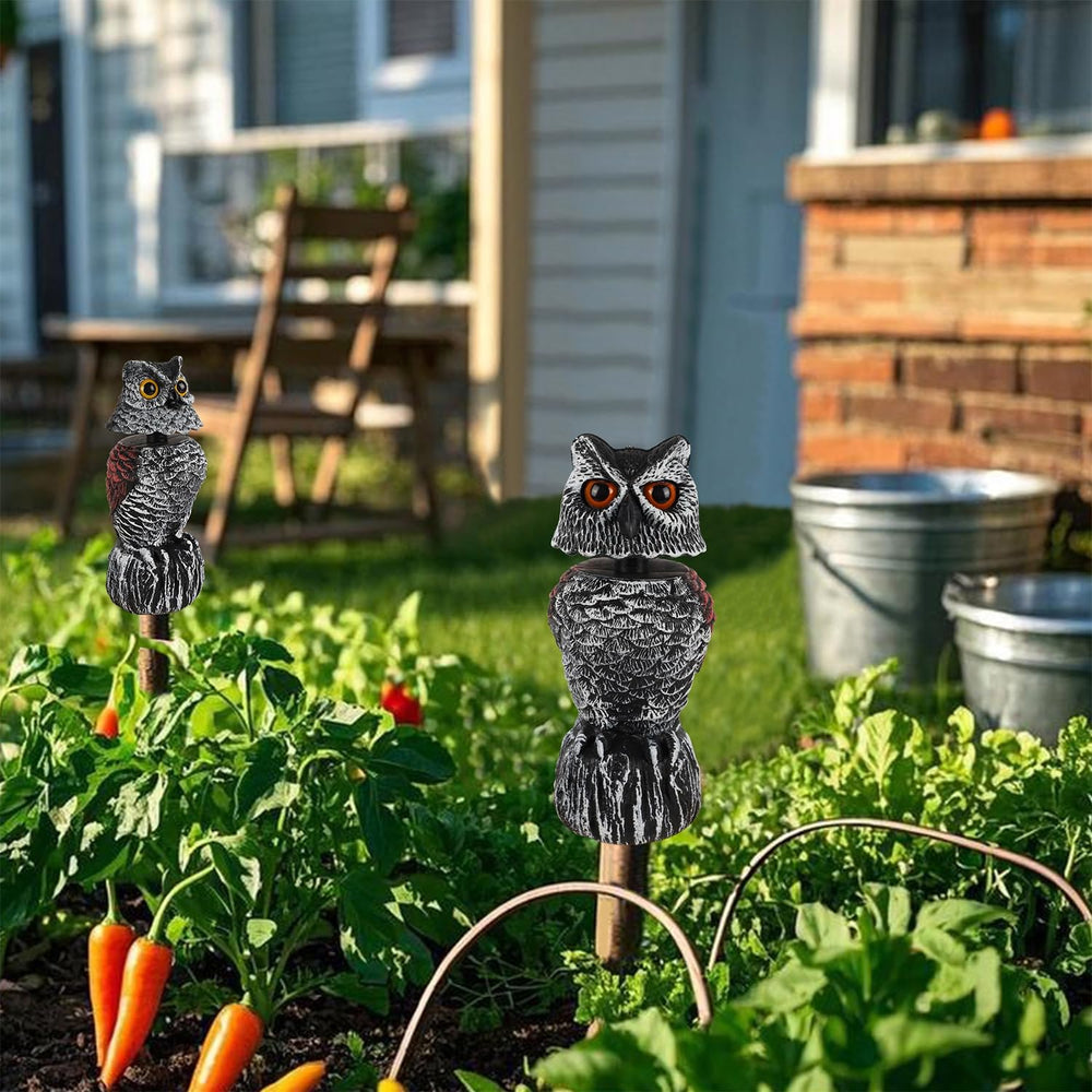 Two Hausse owl decoys filled with sand for stability