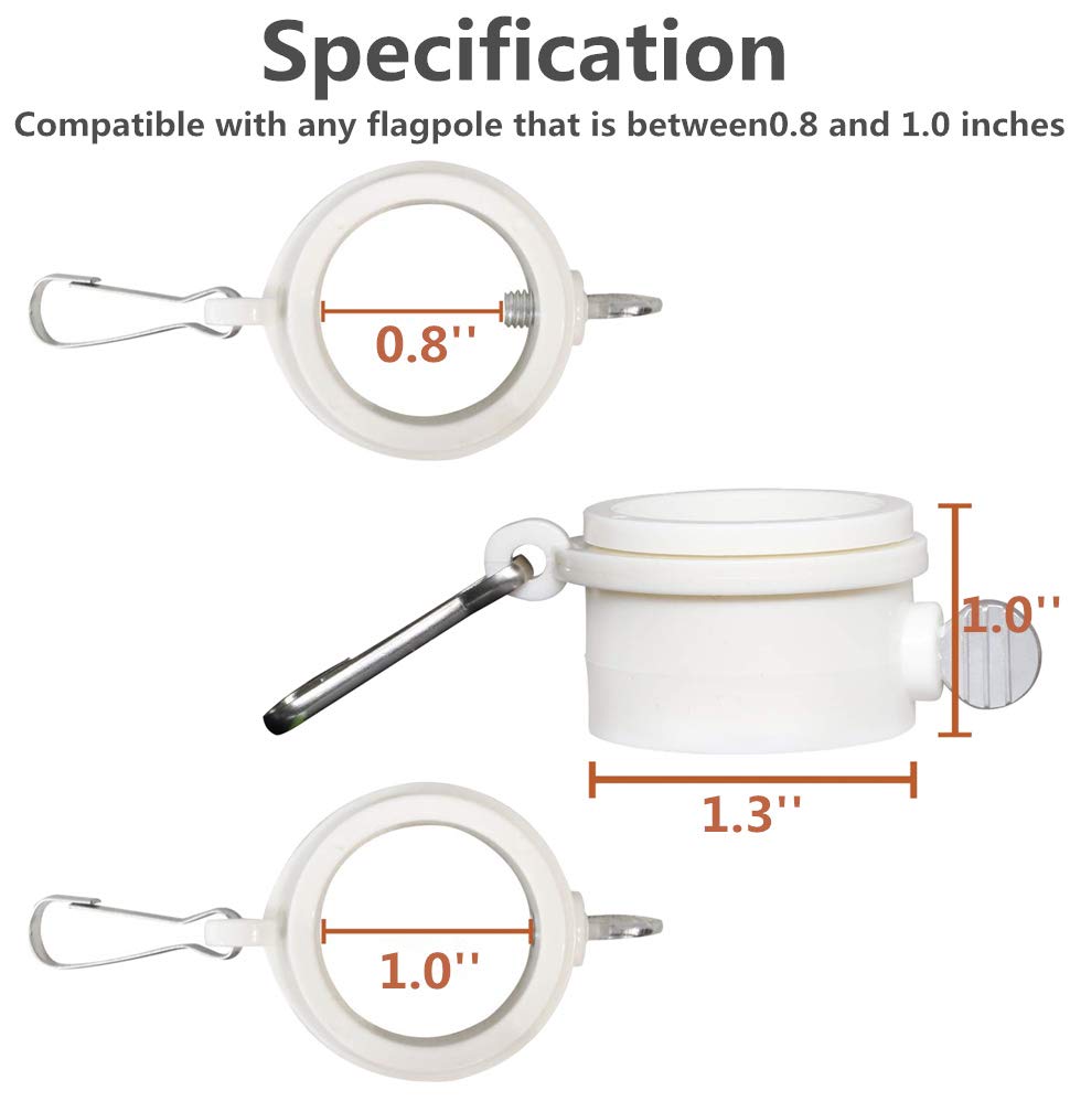 Two Hayodo Flag Pole Mounting Ring Clips in packaging
