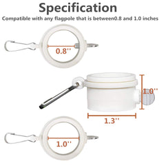 Two Hayodo Flag Pole Mounting Ring Clips in packaging