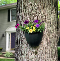 Two HC Companies 8 Inch Garden Wall Planters in slate blue