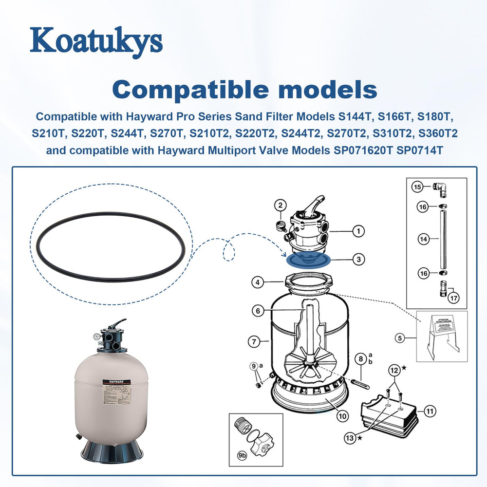 Two Koatukys GMX600F O-Rings for Hayward filters