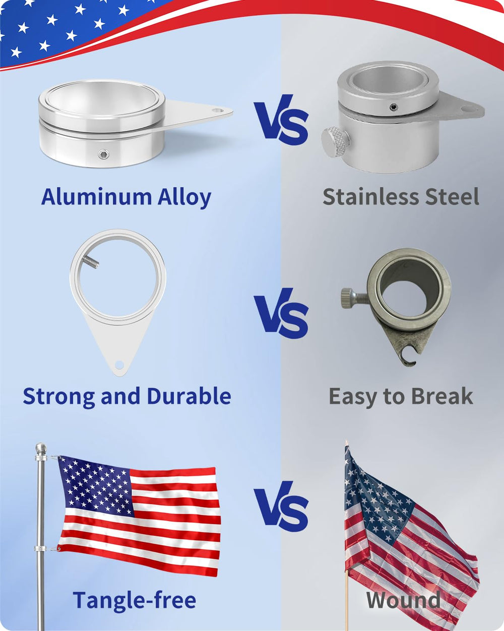 Two Loretoy Flag Pole Rings in silver colour