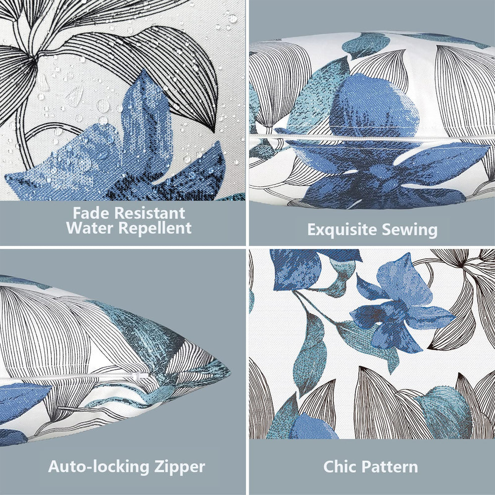 Two LVTXIII outdoor pillow covers stacked together