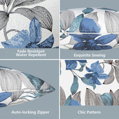 Two LVTXIII outdoor pillow covers stacked together