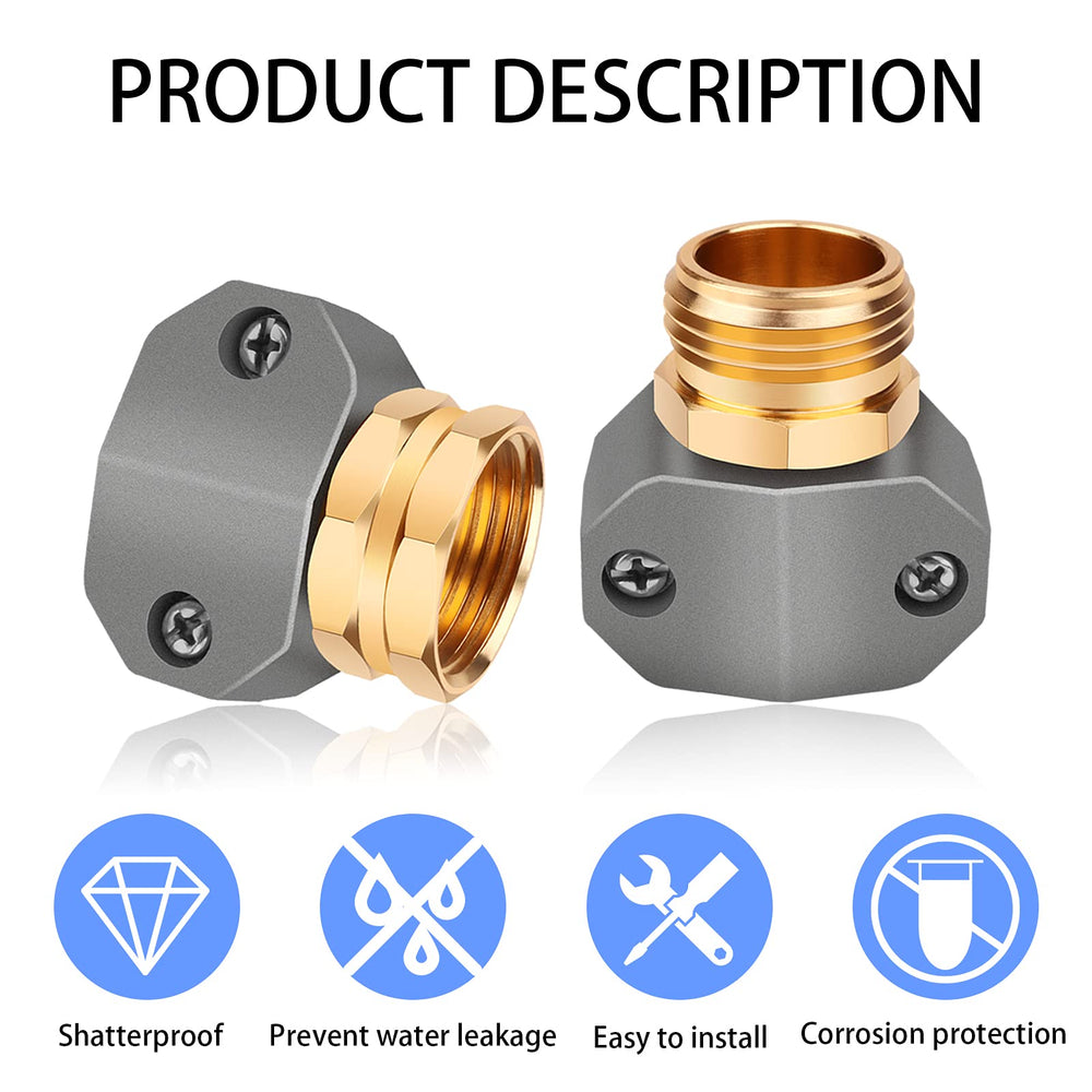 Two male and two female hose connectors from Jeeker kit