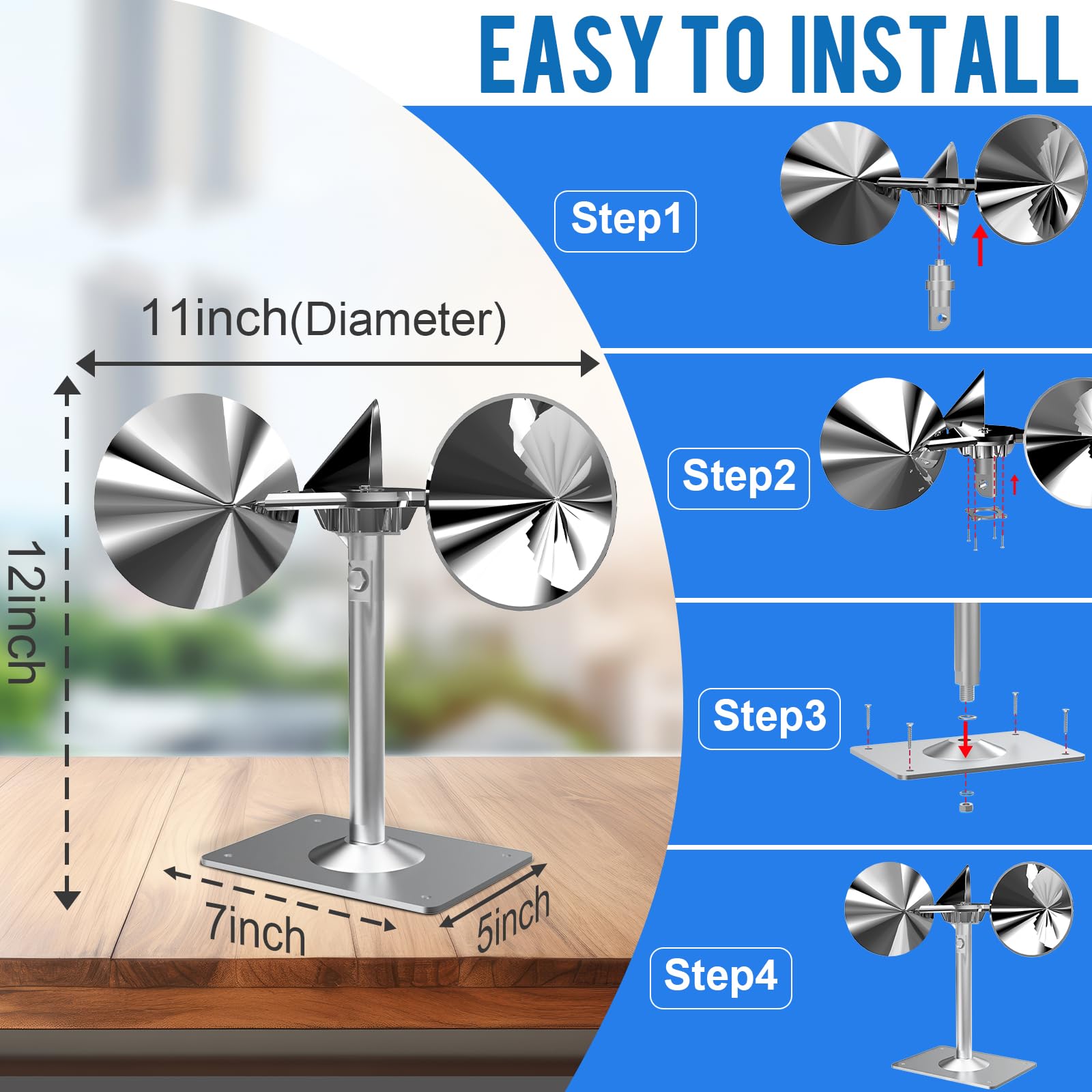 Two MARKETTY bird reflectors in outdoor settings
