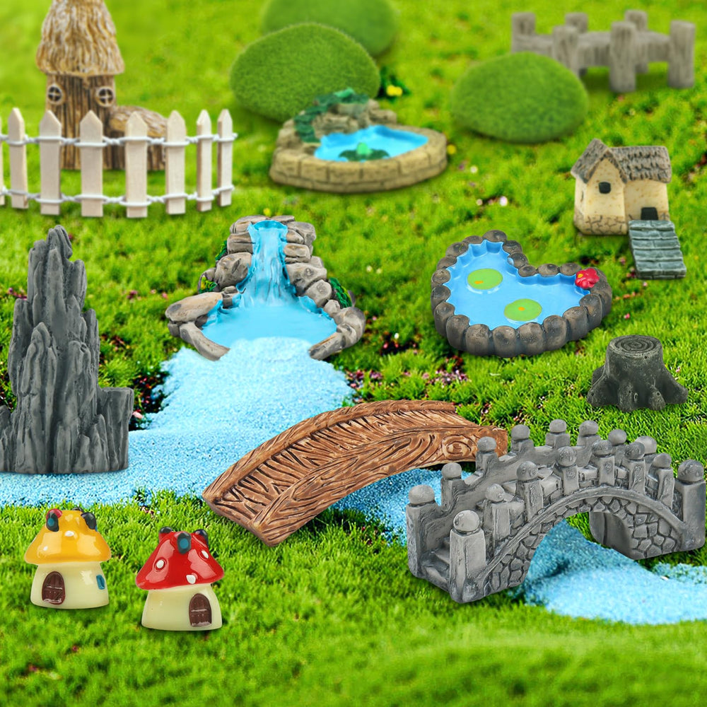 Two Mushrooms from the QUOZUO Fairy Garden Miniatures